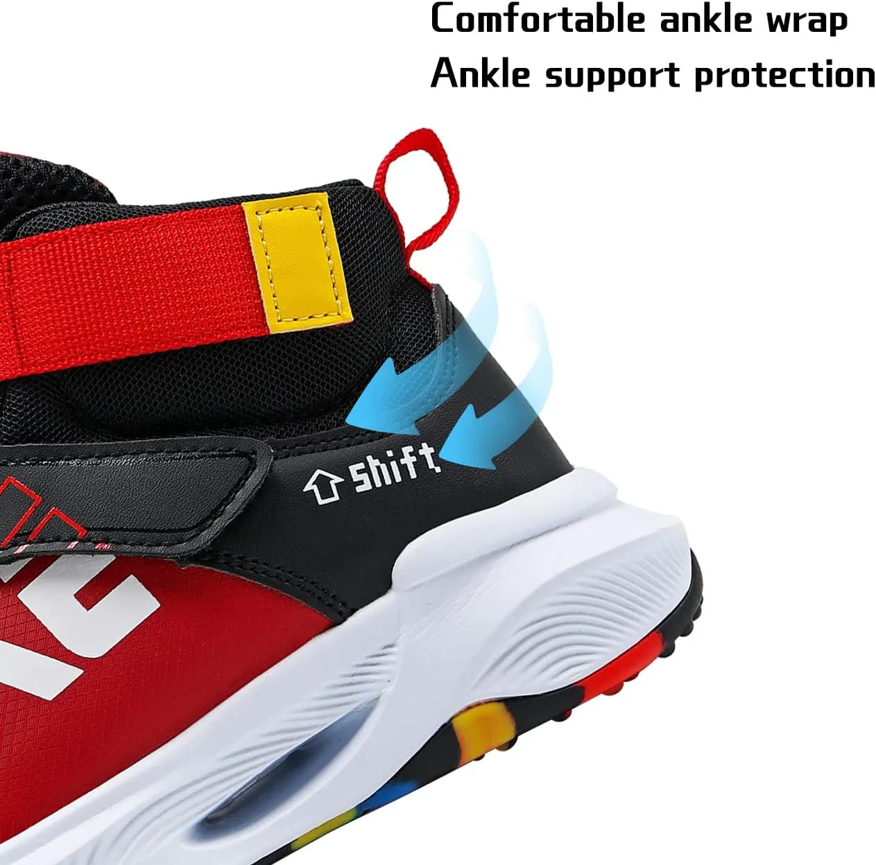 JMFCHI Kids Basketball Shoes High-top Sports Shoes Sneakers Durable Lace-up Non-Slip Running Shoes Secure for Little Kids Big Kids and Boys Girls