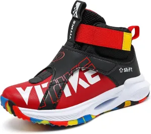 JMFCHI Kids Basketball Shoes High-top Sports Shoes Sneakers Durable Lace-up Non-Slip Running Shoes Secure for Little Kids Big Kids and Boys Girls
