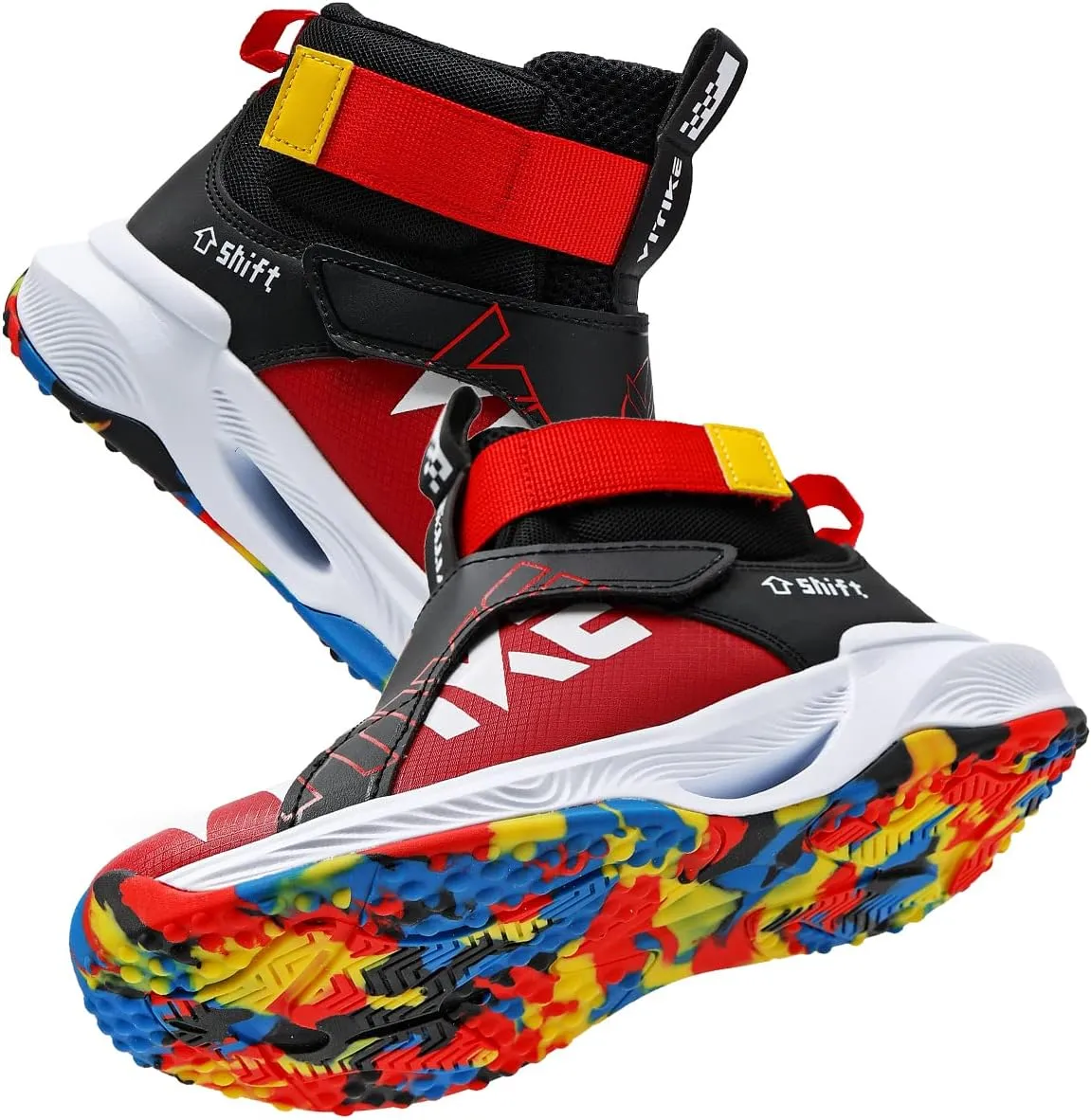 JMFCHI Kids Basketball Shoes High-top Sports Shoes Sneakers Durable Lace-up Non-Slip Running Shoes Secure for Little Kids Big Kids and Boys Girls