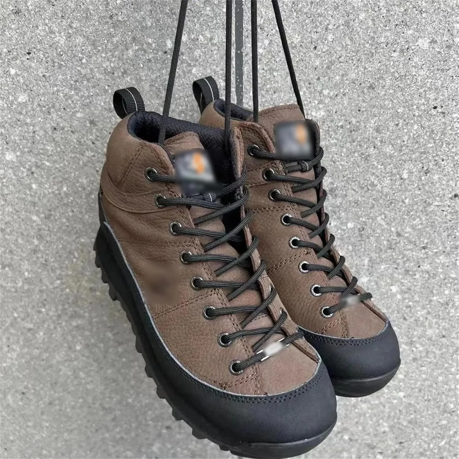 Kelsiop Men's Waterproof Breathable Non-Slip Mountaineering Work Boots Outdoor Camping Hiking Boots