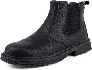 Letuwj Men's Steel Toe Work Boots Slip On Breathable Quick Dry Safety Leather Indestructible Work Safety Shoes