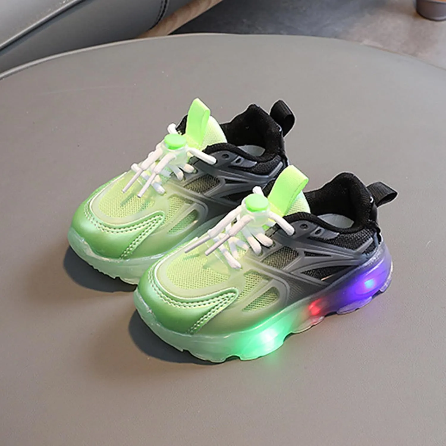 Light Up Shoes Toddler Running Shoes Barefoot Walking Kids Shoes Athletic Flower Girl Shoes Lightweight Mesh Sport Shoes
