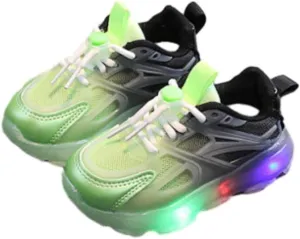 Light Up Shoes Toddler Running Shoes Barefoot Walking Kids Shoes Athletic Flower Girl Shoes Lightweight Mesh Sport Shoes
