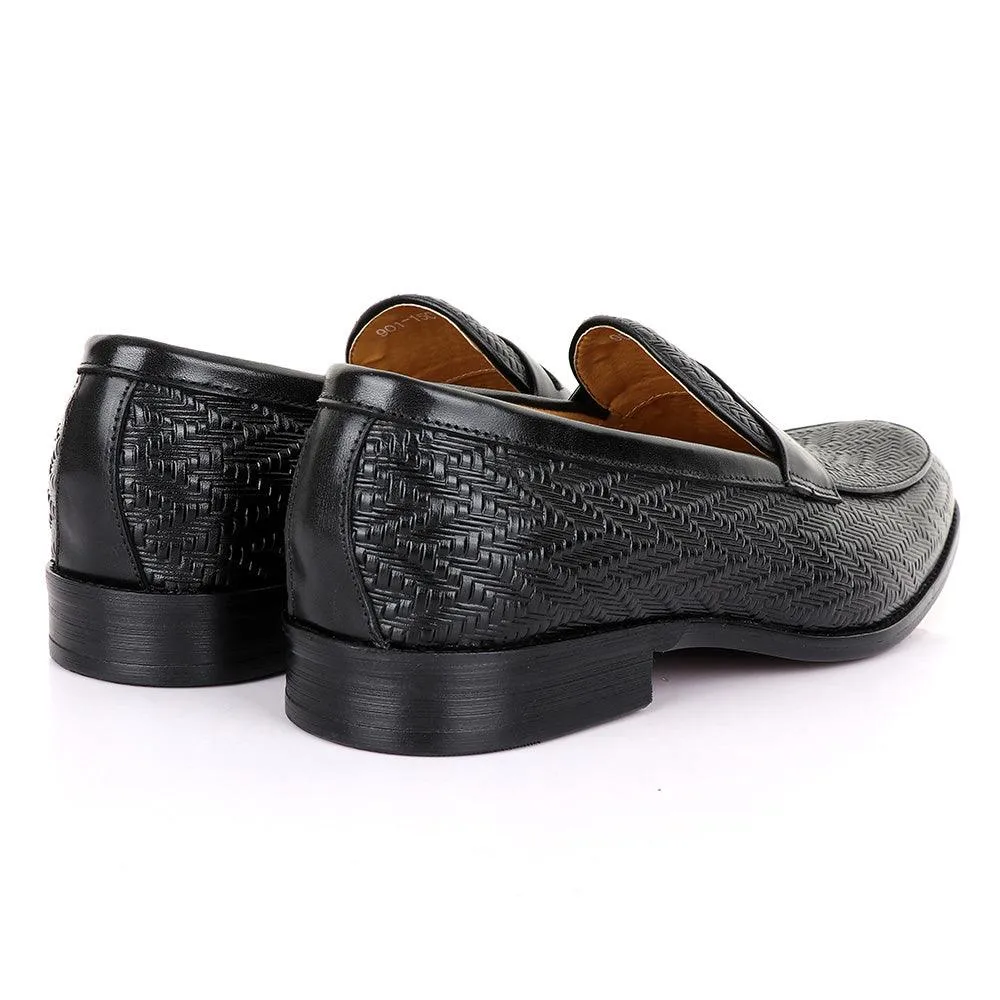 LoriBlu Pattern Black Formal Leather Shoe