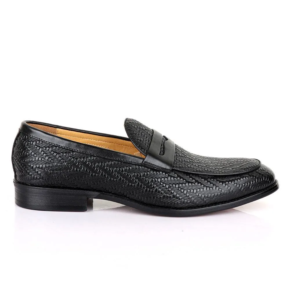 LoriBlu Pattern Black Formal Leather Shoe