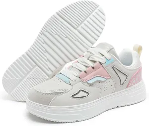 Mens and Womens Non Slip and Breathable Skateboard Shoes Lace Up Low Top Casual Walking Shoes Short Distance Running Shoes Table Tennis Competition Shoes Long Jump Sneakers