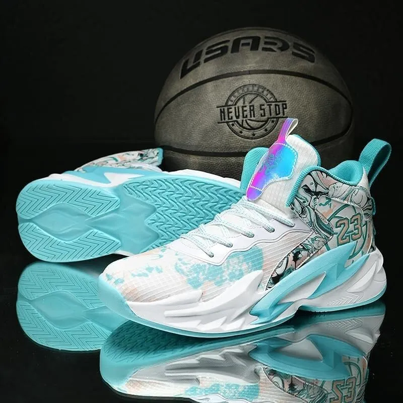 Men's Basketball Shoes Fashionable Outdoor Sports Non Slip Rubber Soled Basketball Boots