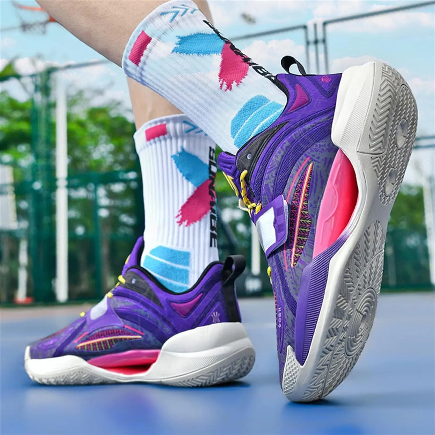 Men's Basketball Shoes for Women Breathable Non Slip Fashionable Comfortable Training Shoes Outdoor Sneakers