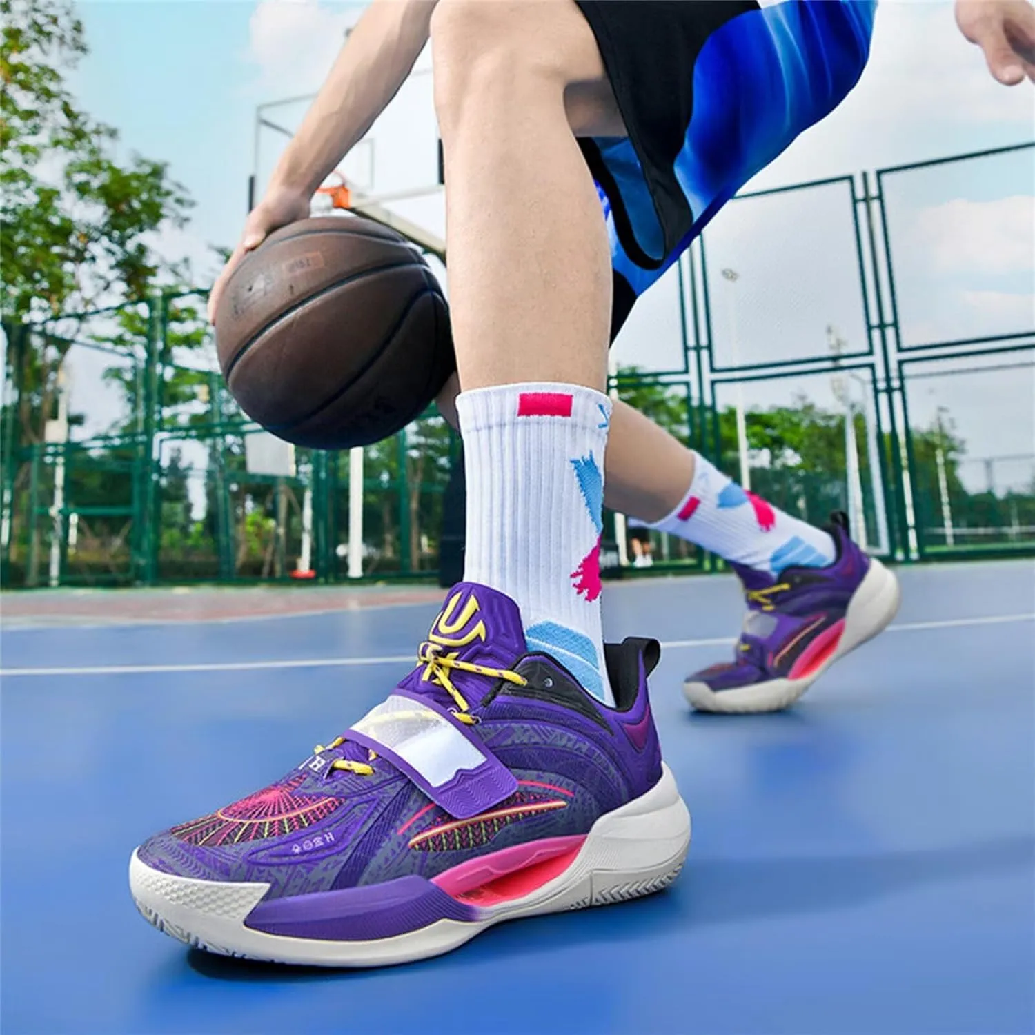 Men's Basketball Shoes for Women Breathable Non Slip Fashionable Comfortable Training Shoes Outdoor Sneakers