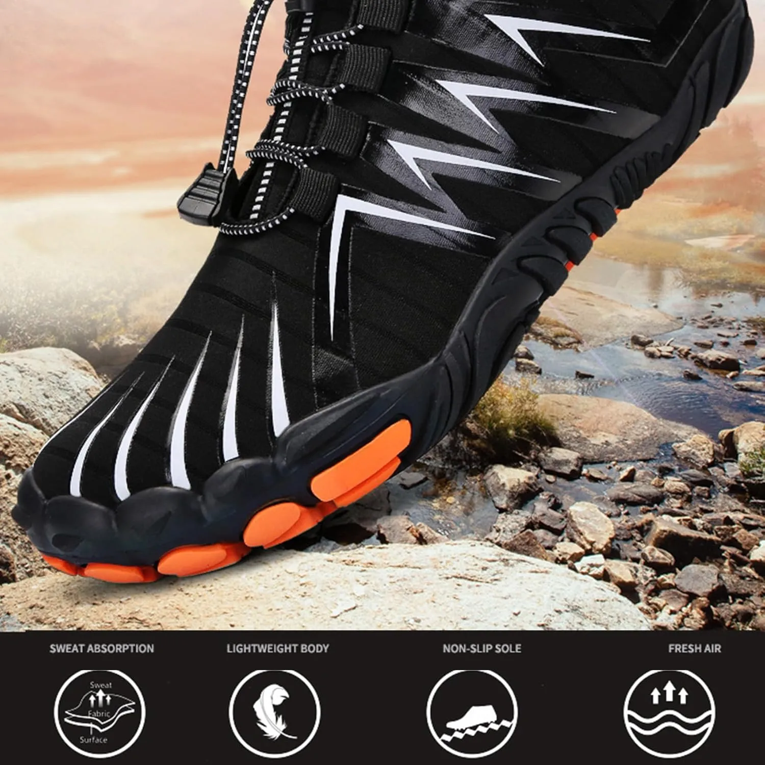 Mens Breathable Hiking Shoes, Non Slip Breathable Lightweight Athletic Tennis Running Shoes, for Cross-Country Climbing