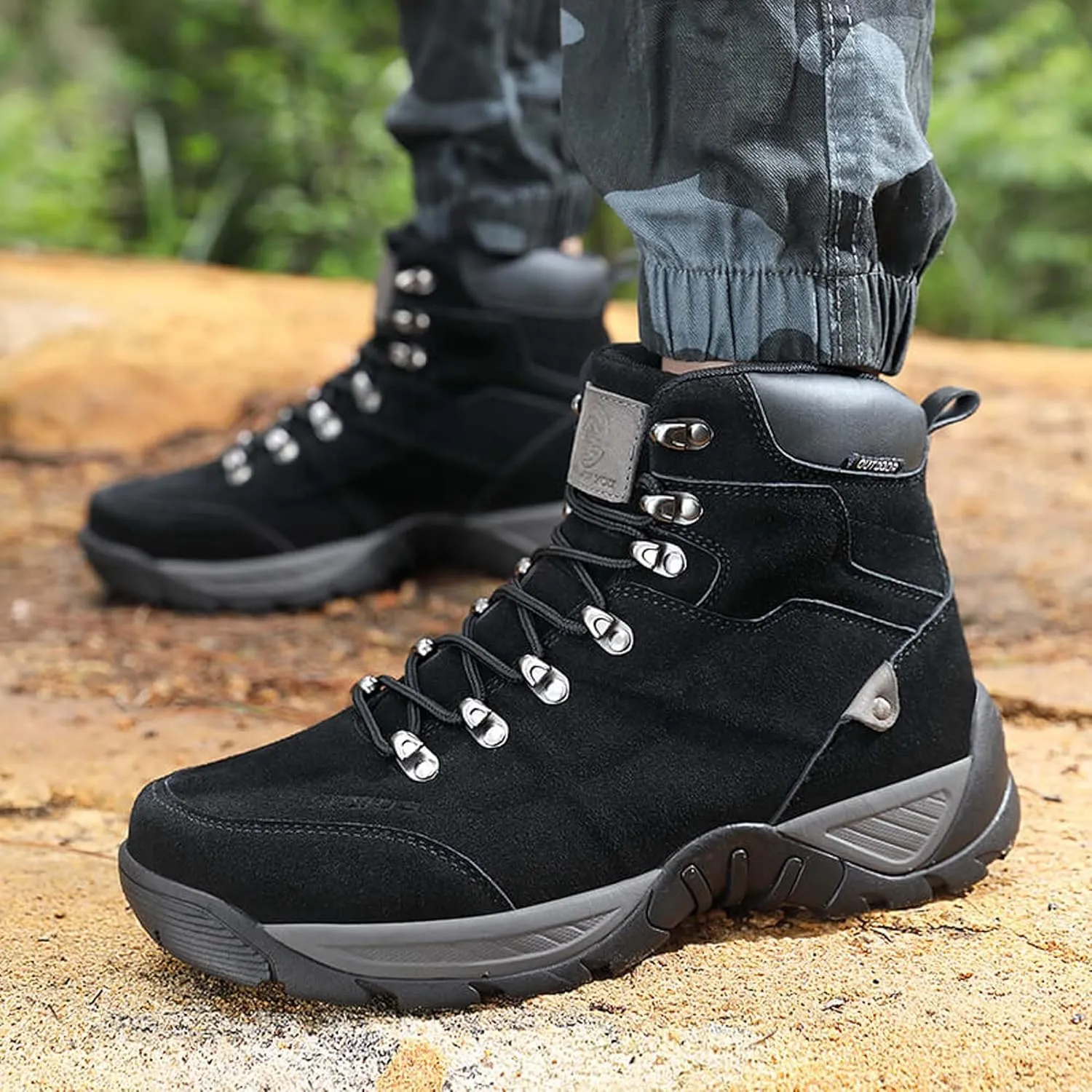 Men's Camping Boots Hiking Shoes,Outdoor Anti Slip Shoes Comfortable Backpacking Boots for Traveler
