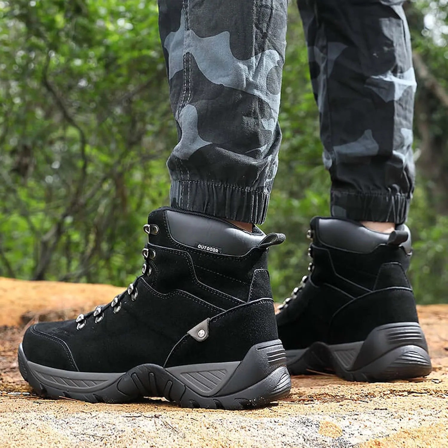 Men's Camping Boots Hiking Shoes,Outdoor Anti Slip Shoes Comfortable Backpacking Boots for Traveler