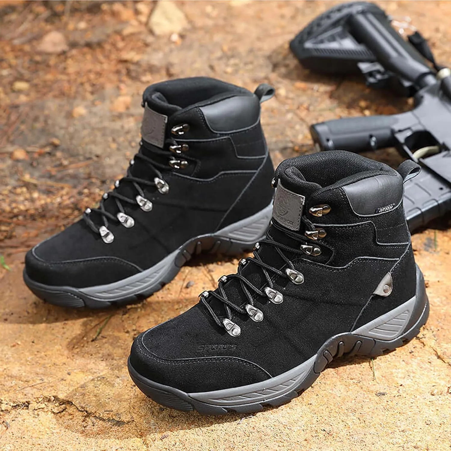 Men's Camping Boots Hiking Shoes,Outdoor Anti Slip Shoes Comfortable Backpacking Boots for Traveler