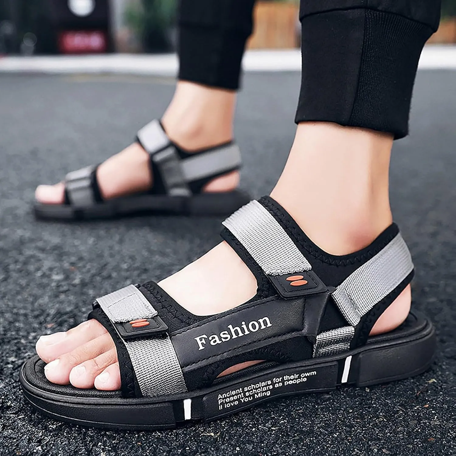 Men'S Couple Sandals Summer New Trend Sports And Leisure Purpose Slippers Non Slip Outdoor Wearing Beach Shoes