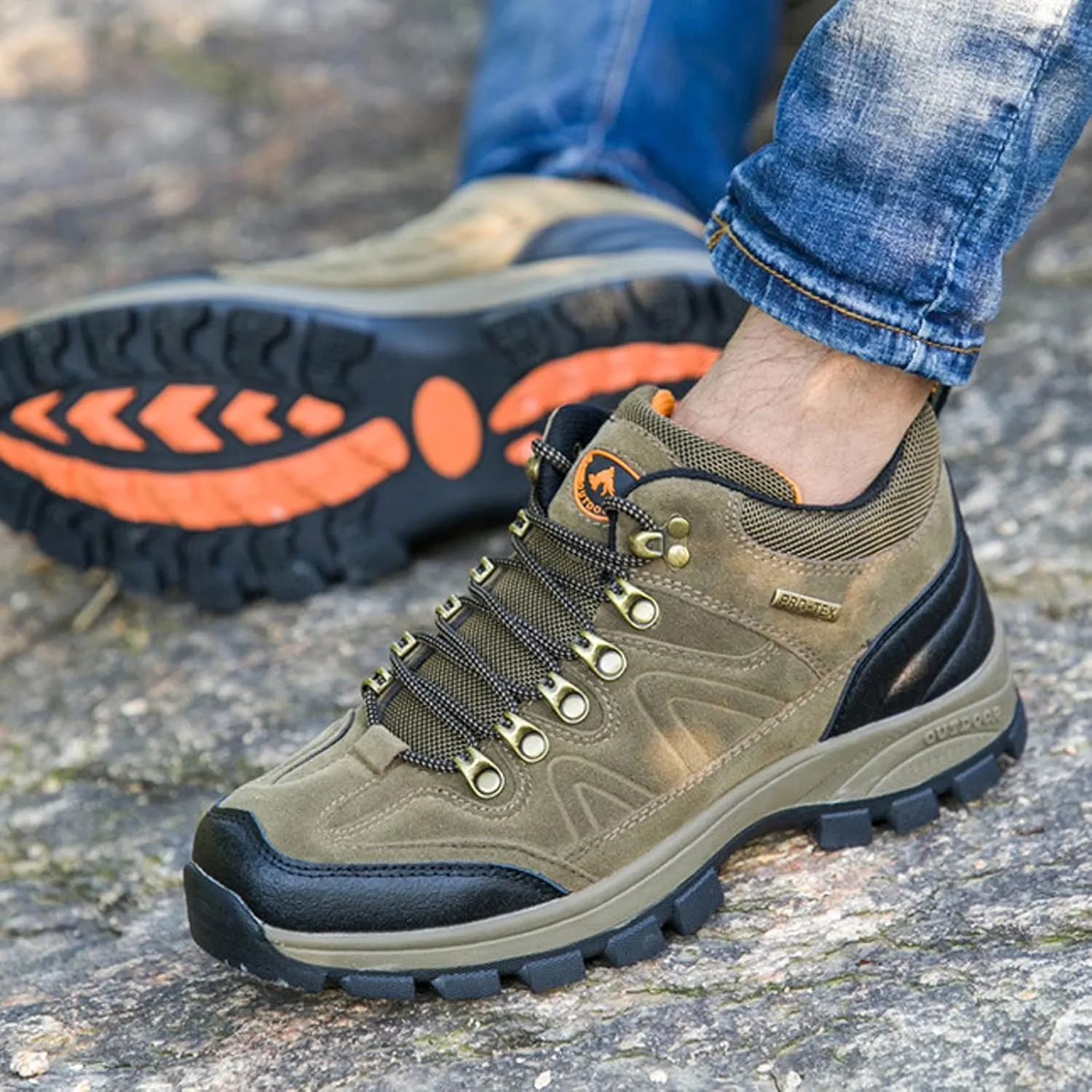 Men's Hiking Boots Low-top Spoty Travel Non-Slip Climbing Trekking Trail Shoes for Women