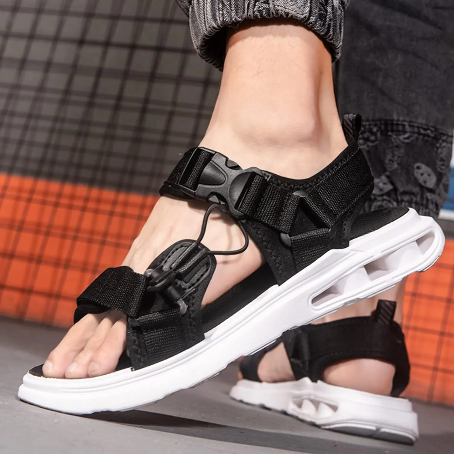 Men's Hiking Sandals Open Shoes for Men Sandal Outdoor with Adjustable Straps Sandals Men Mens Hiking Sandals