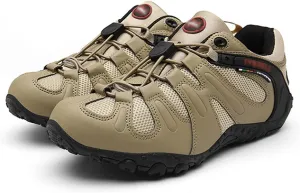 Men's Hiking Shoes, Lightweight, Comfortable, Breathable, Low-Top, Non-Slip, Rock Climbing, Mountaineering (Color : Sand, Size : 8.5)