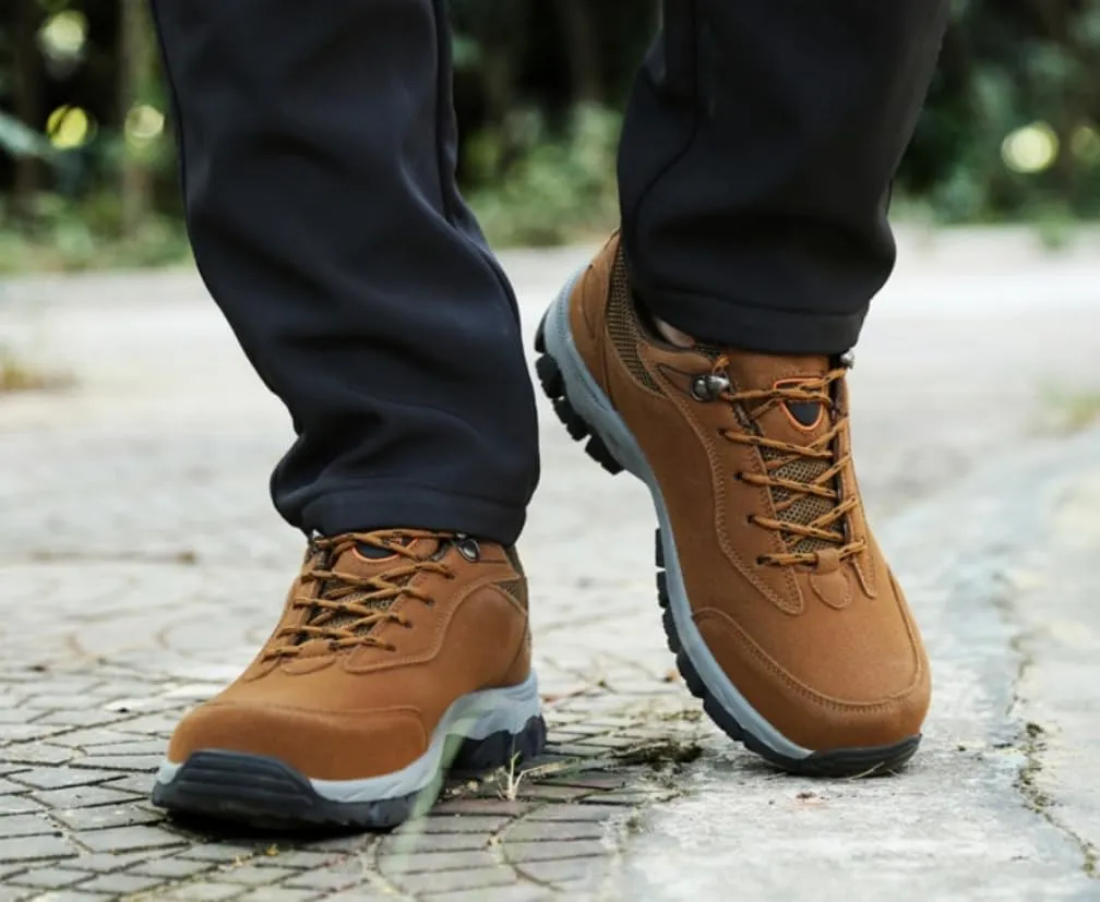 Mens Hiking Shoes, Low Top Waterproof Hiking Shoes, Lightweight Anti-Slip Outdoor Walking Work Sneakers Size 7-10.5