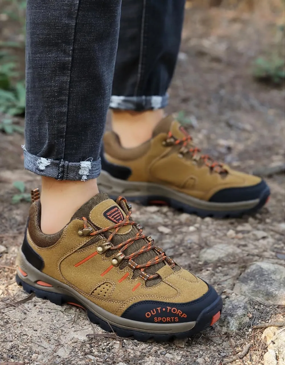 Mens Hiking Shoes Non-Slip Hiking Boots Mens Extra Wide Fit Hiking Shoes Thick Sole Shock Outdoor Climbing Walking Camping Size 6-12