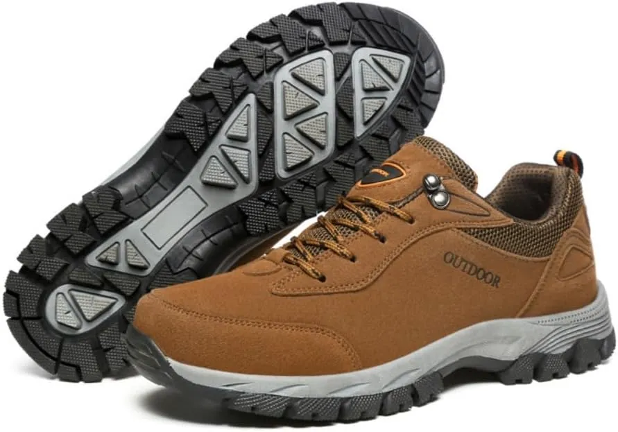 Mens Hiking Shoes Non-Slip Hiking Boots Mens Extra Wide Fit Hiking Shoes Thick Sole Shock Outdoor Climbing Walking Camping Size 6-12