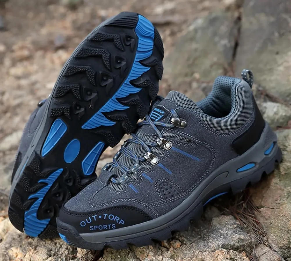 Mens Hiking Shoes Non-Slip Hiking Boots Mens Extra Wide Fit Hiking Shoes Thick Sole Shock Outdoor Climbing Walking Camping Size 6-12
