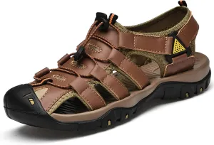 Men's Hiking Sport Sandals, Closed Toe Sport Sandals, Lightweight Trail Walking Casual Sandals Water Shoes