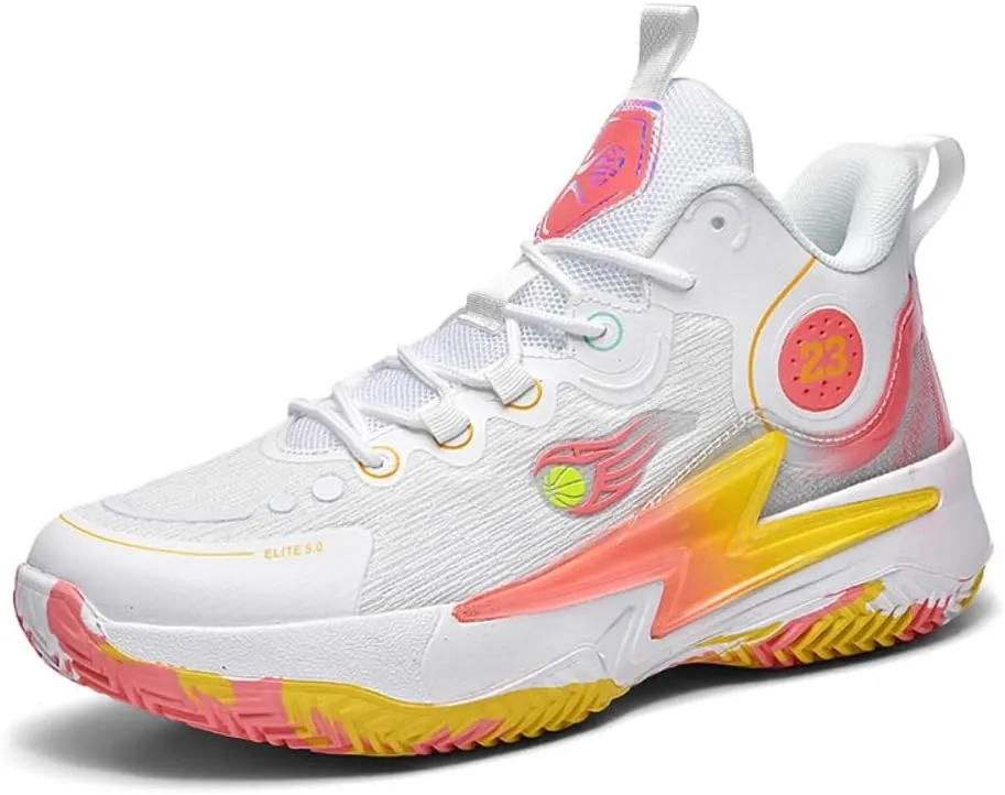 Men's Lace Up High Top Basketball Shoes Chinese Style Breathable Non Slip Outdoor Sneakers Cushioning Workout Shoes for Fitness Training Athletic