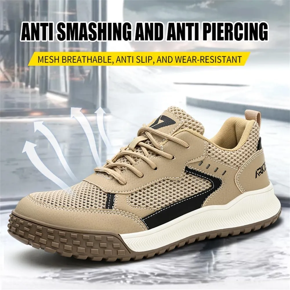 Men's Non-Slip Work Boots for Industrial Construction,Puncture-Proof Safety Shoes Summer Breathable Comfortable wear-Resistant Safety Shoes