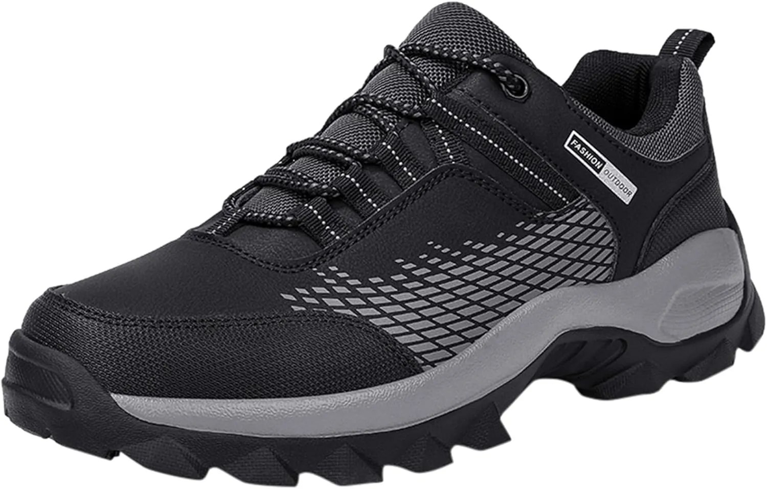 Men's Waterproof Hiking Shoes Lightweight Comfortable Non Slip Breathable Leather Walking Shoes for Outdoor Trekking Climbing Camping with Arch Support Men's Daily Work Shoe