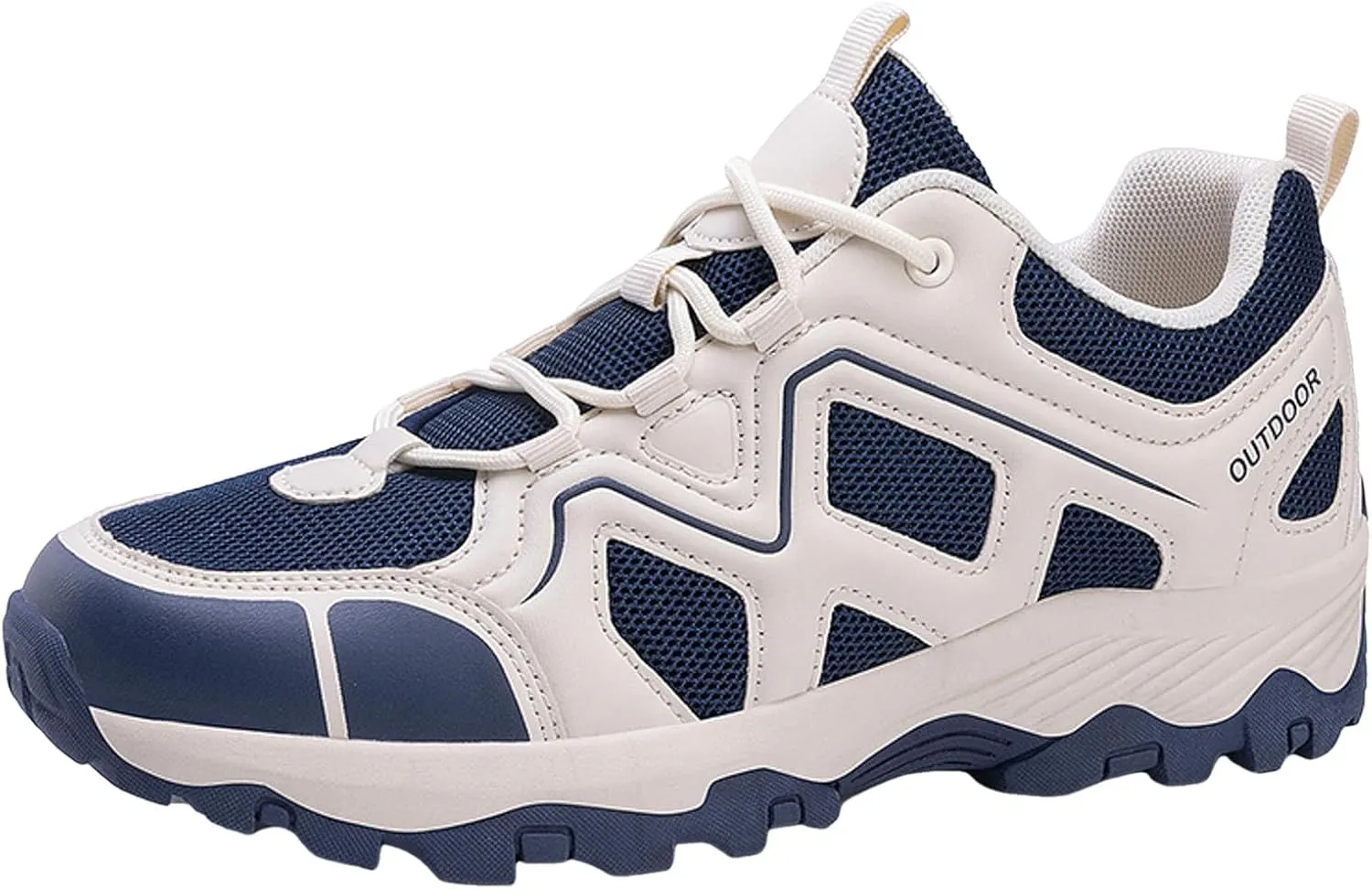 Men's Waterproof Hiking Shoes Lightweight Comfortable Non Slip Leather Walking Shoes for Outdoor Trekking Climbing Camping Mountaineering and Men Daily Work Sneakers