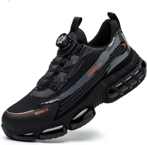 Men's Work Safety Shoes with Rotating Buckle Steel Toe Protection, Puncture Resistant, Breathable, Lightweight Protective Shoes for Women's Work Safety Shoes