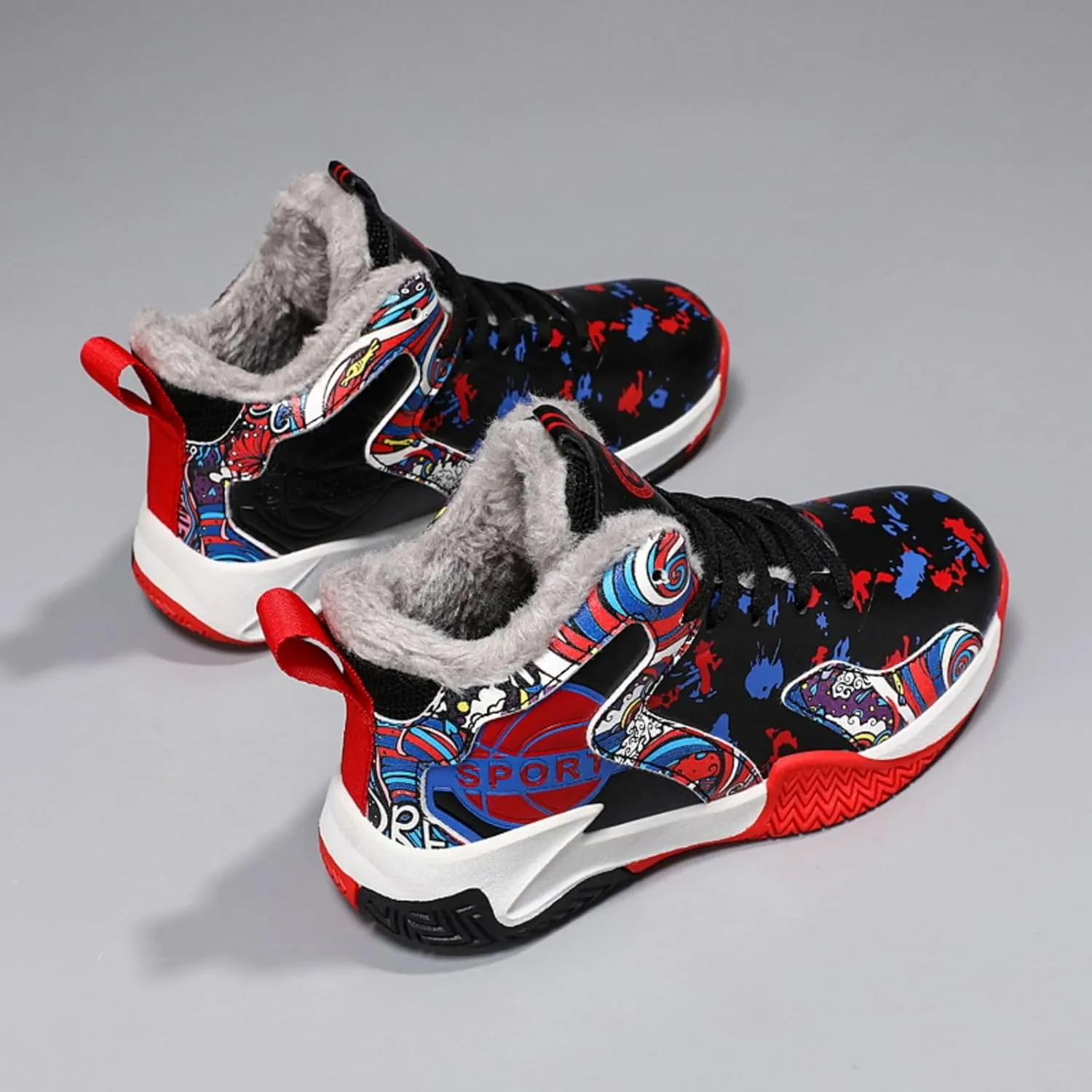 New Plush Fashion Children's Basketball Shoes