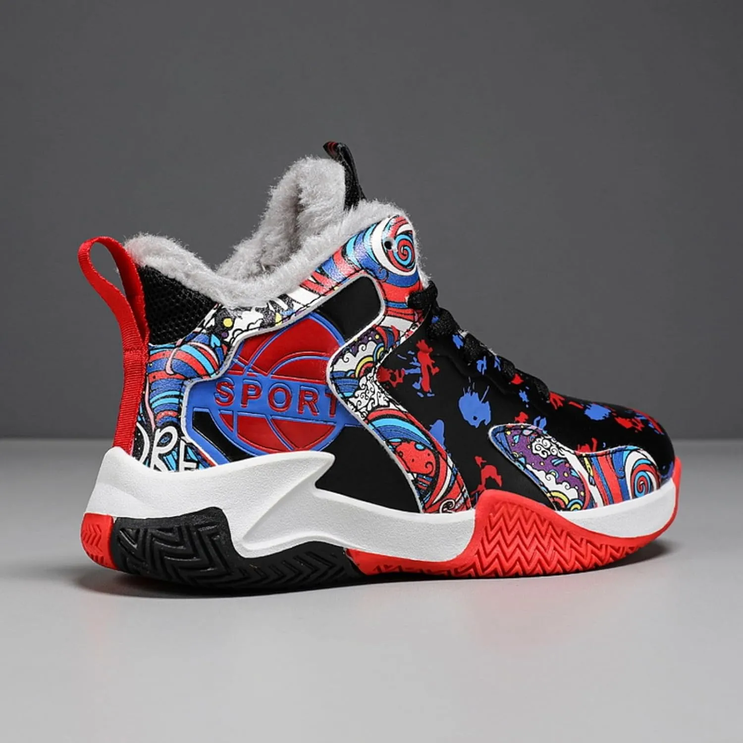 New Plush Fashion Children's Basketball Shoes