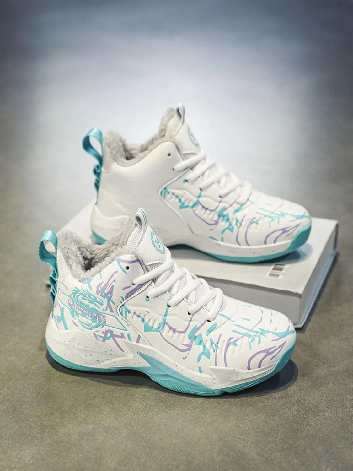 New Plush Fashion Children's Basketball Shoes