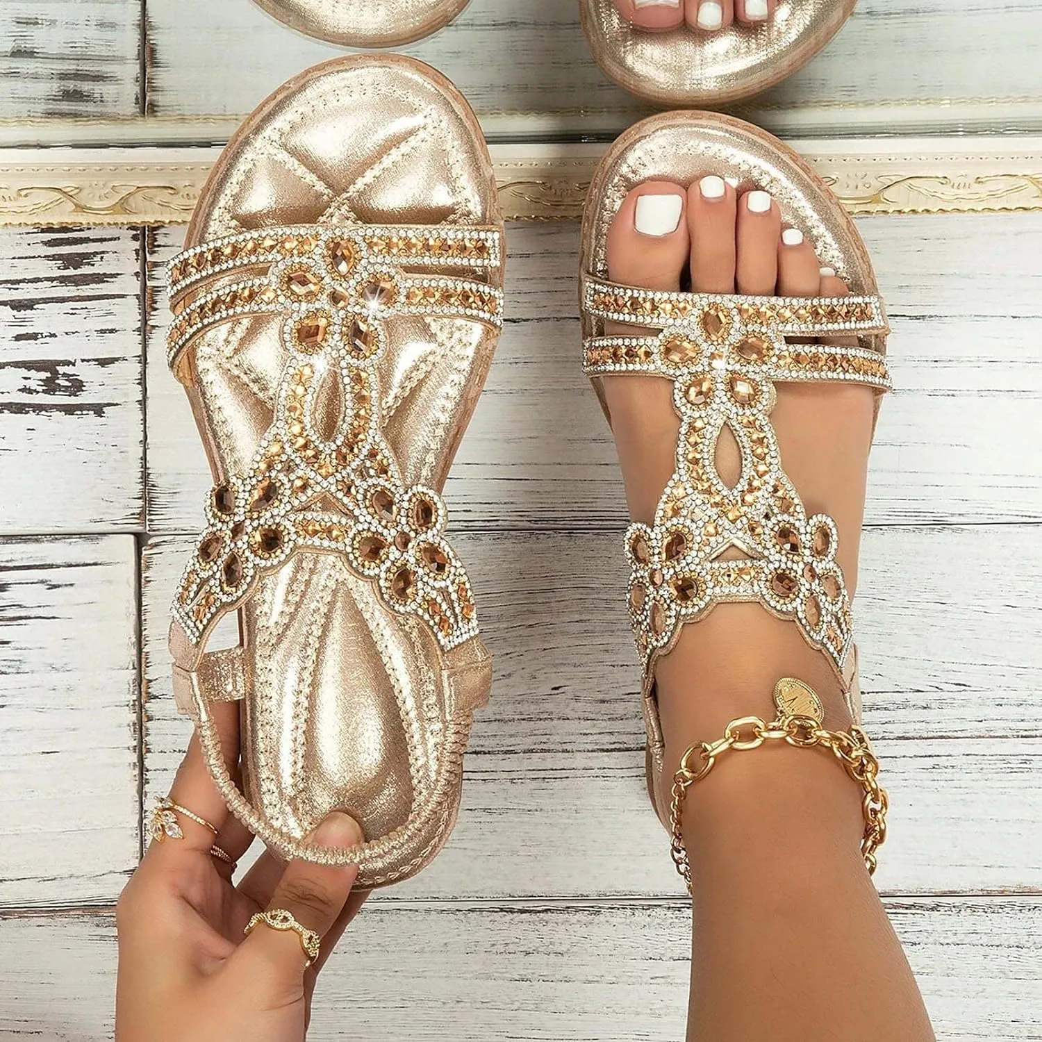 Orthopedic Platform Sandals Women Summer Casual Flip Flops Arch Support Wedge Heels Dressy Open Toe Adjustable Strap Shoes