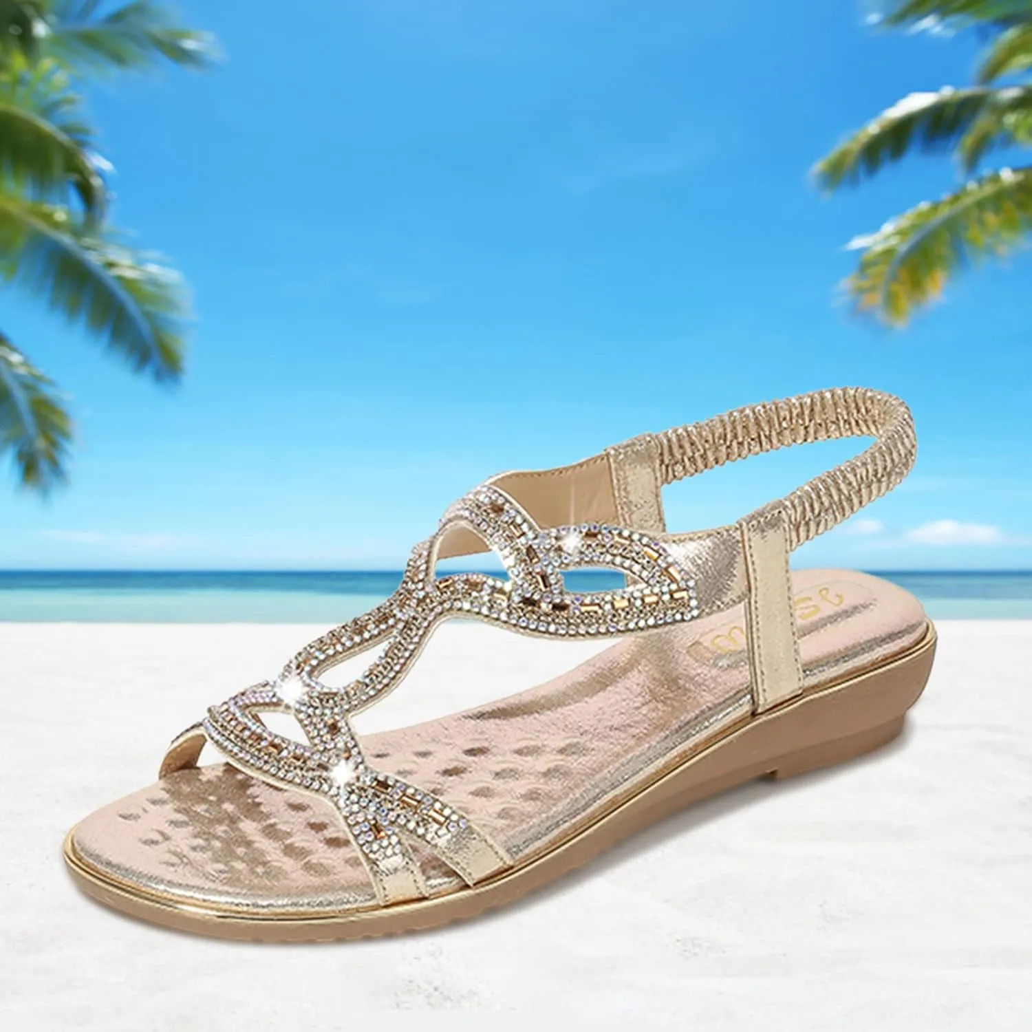 Orthopedic Platform Sandals Women Summer Casual Flip Flops Arch Support Wedge Heels Dressy Open Toe Adjustable Strap Shoes