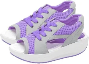 Orthopedic Sandals for Women Tennis Cutout Sport Platform Shoes Lace Up Muffin Sneaker Casual Beach Outdoor Walk Shoes