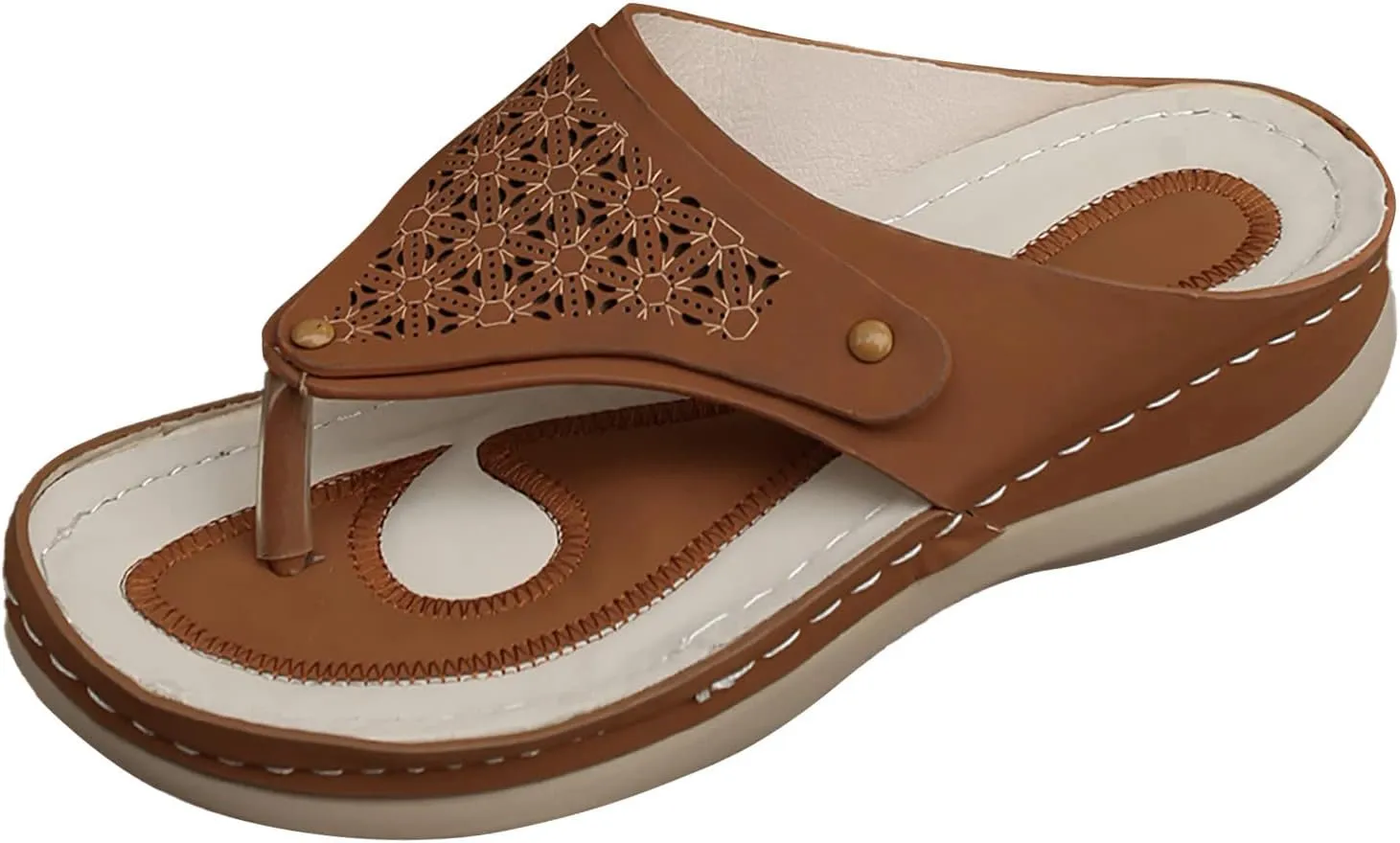 Orthopedic Sandals for Women Wide Width Comfortable Recovery Footwear Orthotic Arch Support Thick Cushion Platform Non Slip Sole Beach Fashion