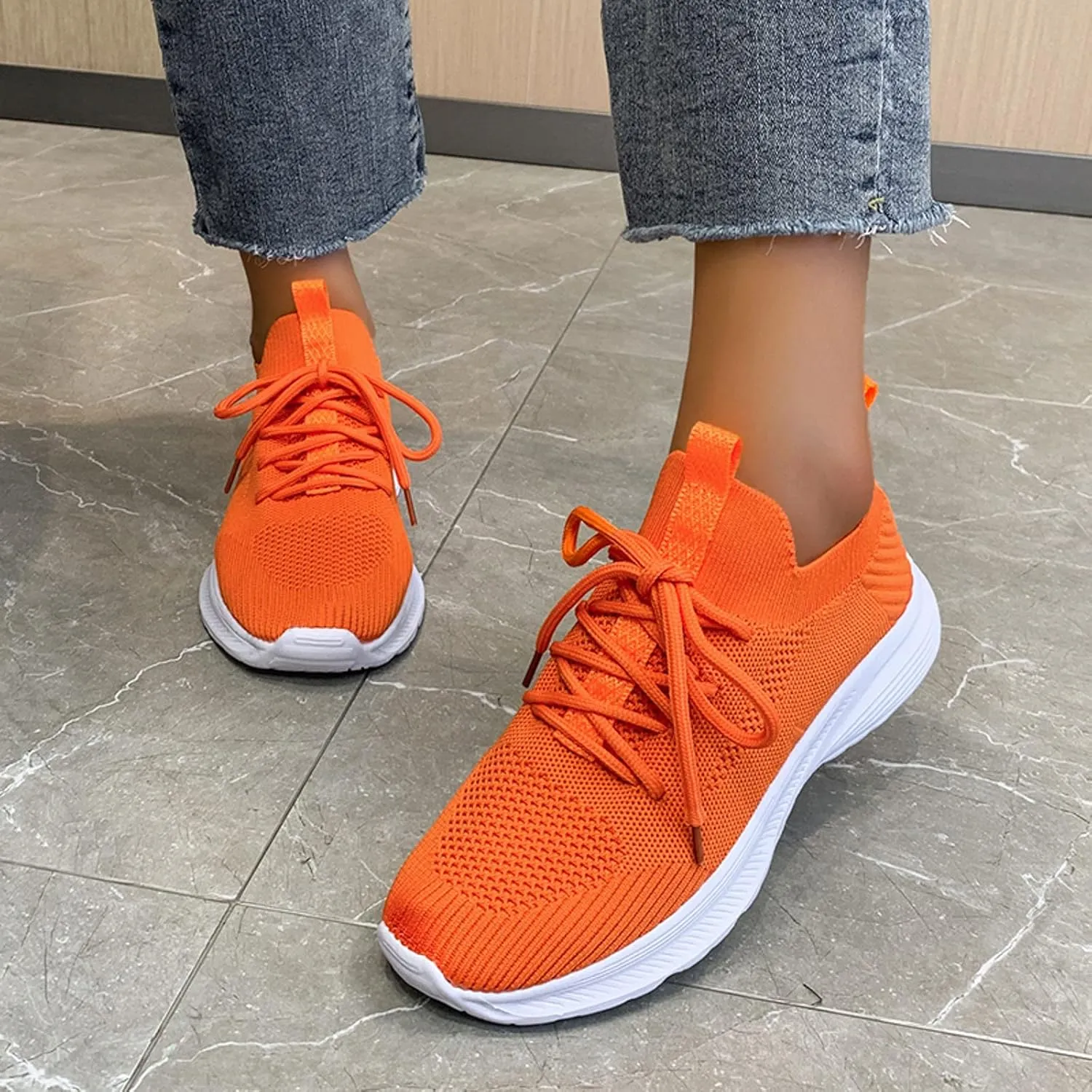 Orthopedic Shoes for Slip On Casual Walking Shoes Breathable Mesh Lightweight Non Slip Shoes Comfort Athletic Shoes