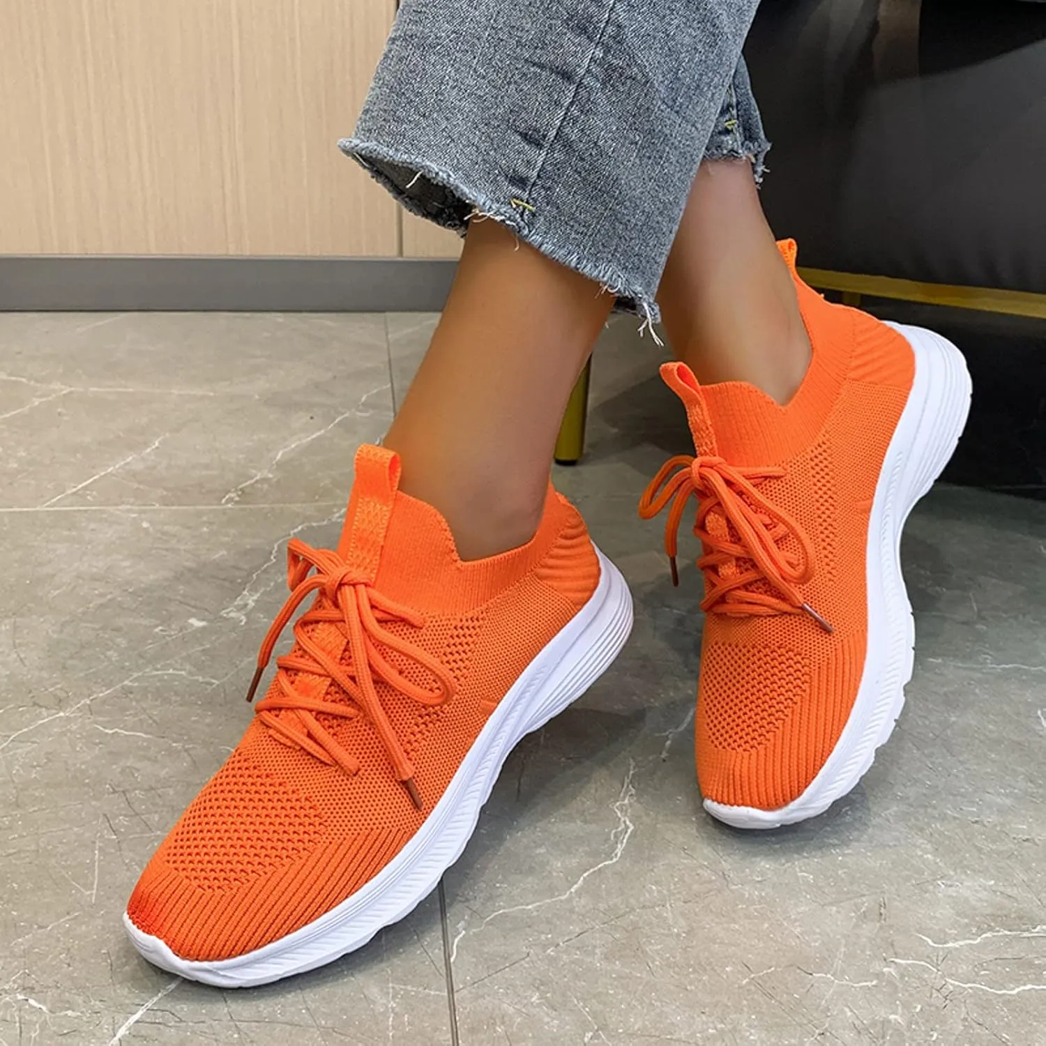 Orthopedic Shoes for Slip On Casual Walking Shoes Breathable Mesh Lightweight Non Slip Shoes Comfort Athletic Shoes