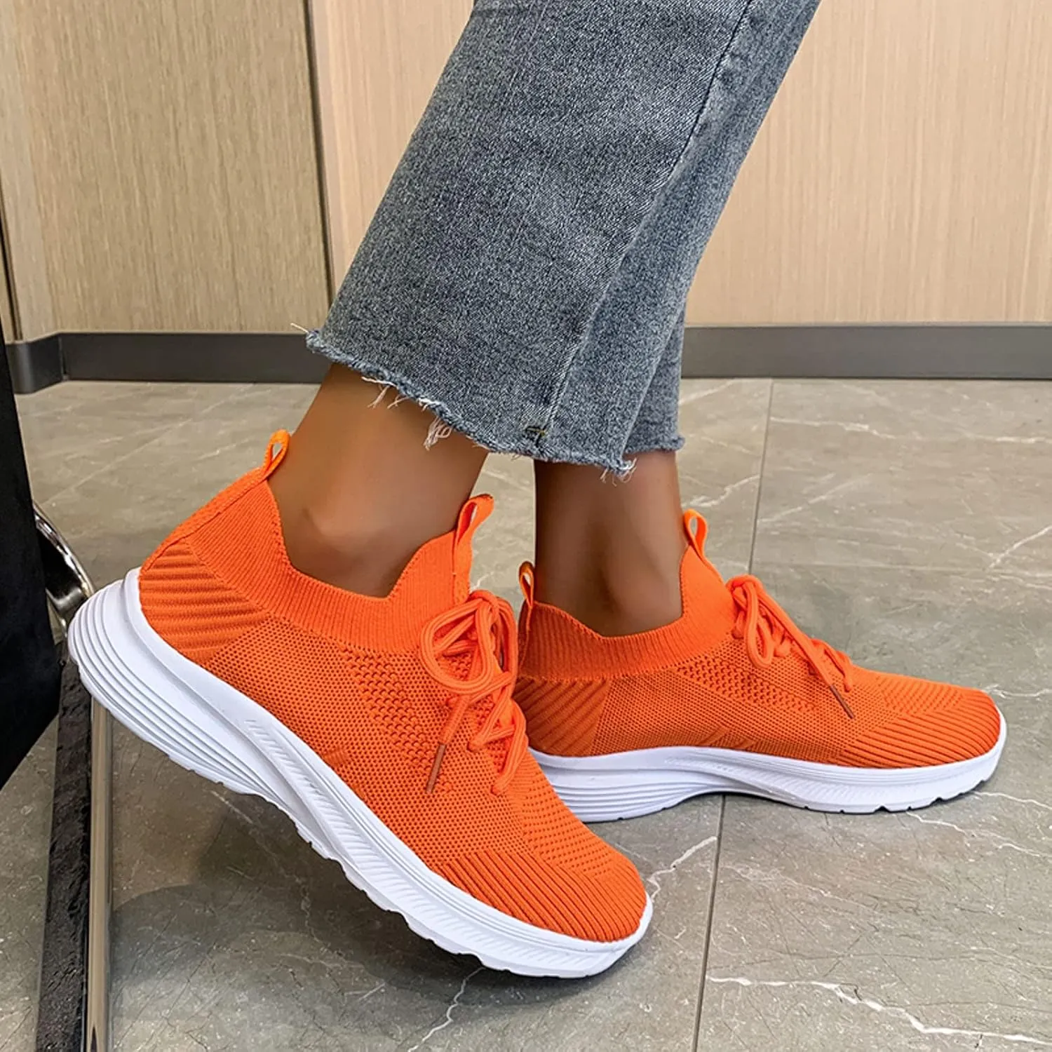 Orthopedic Shoes for Slip On Casual Walking Shoes Breathable Mesh Lightweight Non Slip Shoes Comfort Athletic Shoes