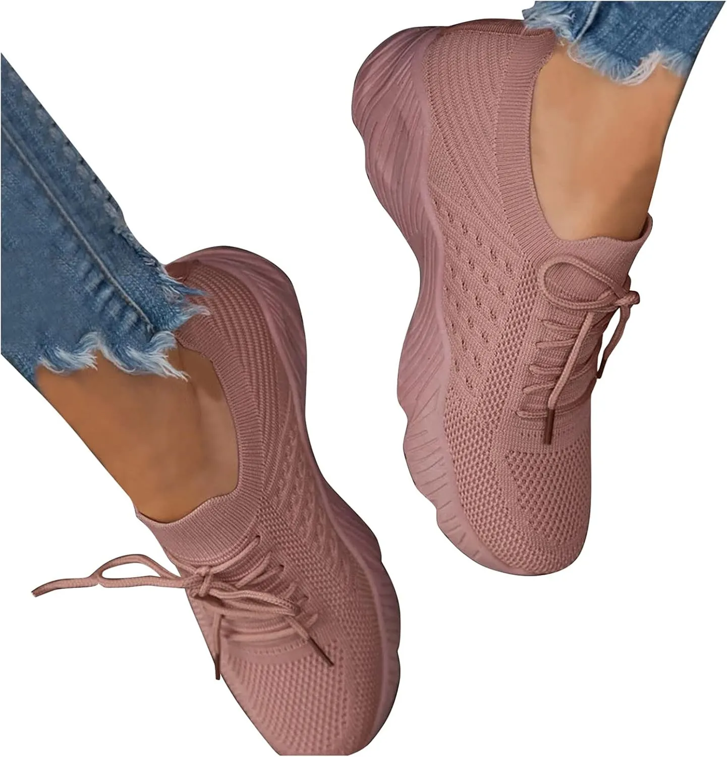 Orthopedic Shoes for Women Slip On Adjustable Lace Up Walking Shoes Non-Slip Breathable Lightweight Casual Sneakers