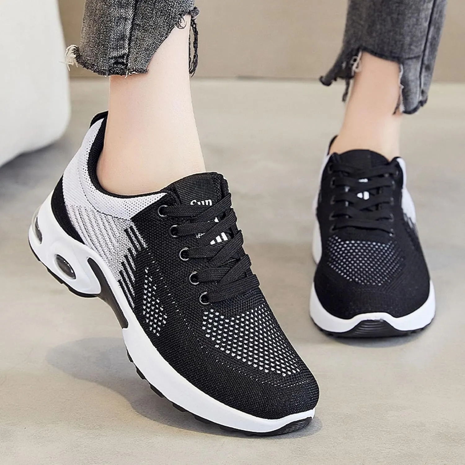 Orthopedic Shoes for Women Slip On Air Cushion Running Shoes Lightweight Walking Shoes Mesh Breathable Casual Sneakers
