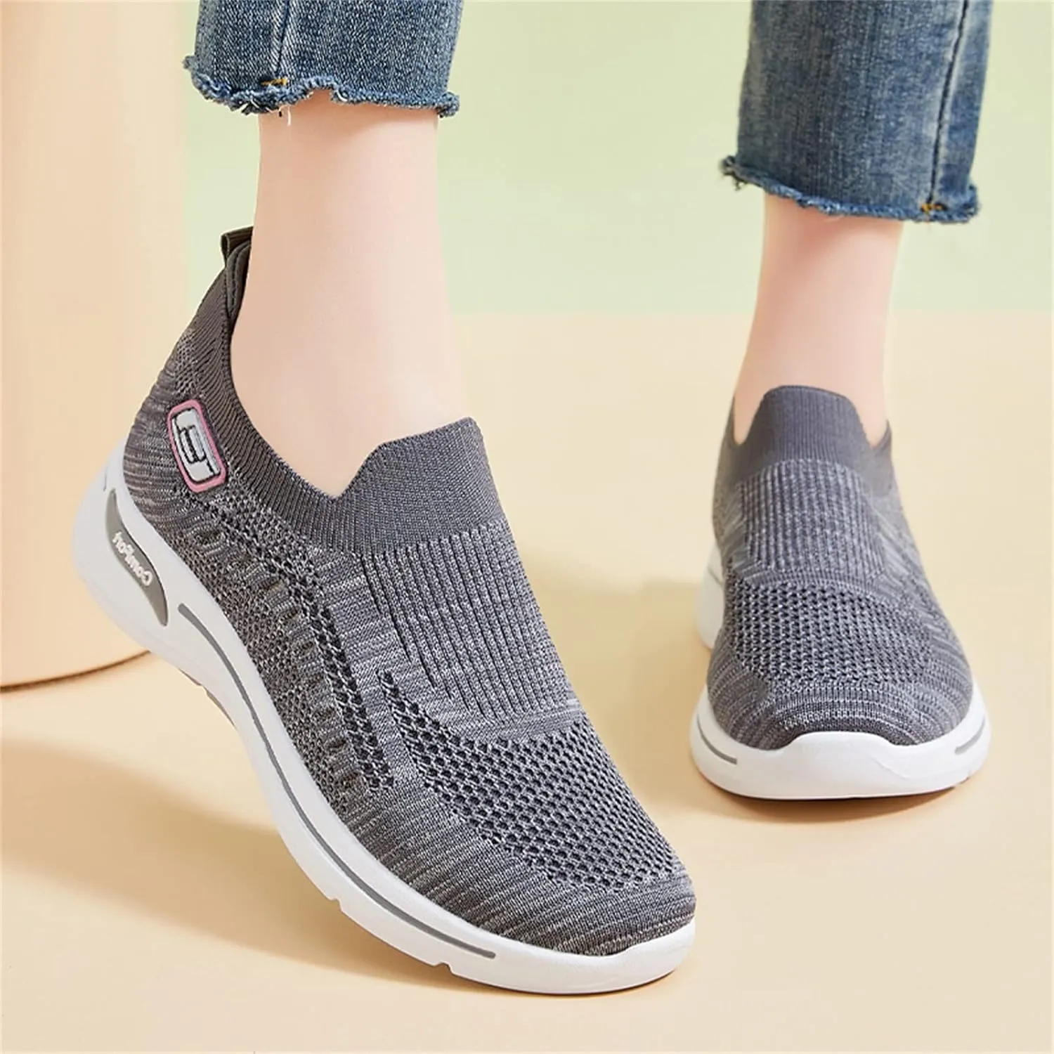 Orthopedic Shoes for Women Slip On Wide Width Sneakers Breathable Walking Shoes Trainers Comfortable Casual Athletic Shoes