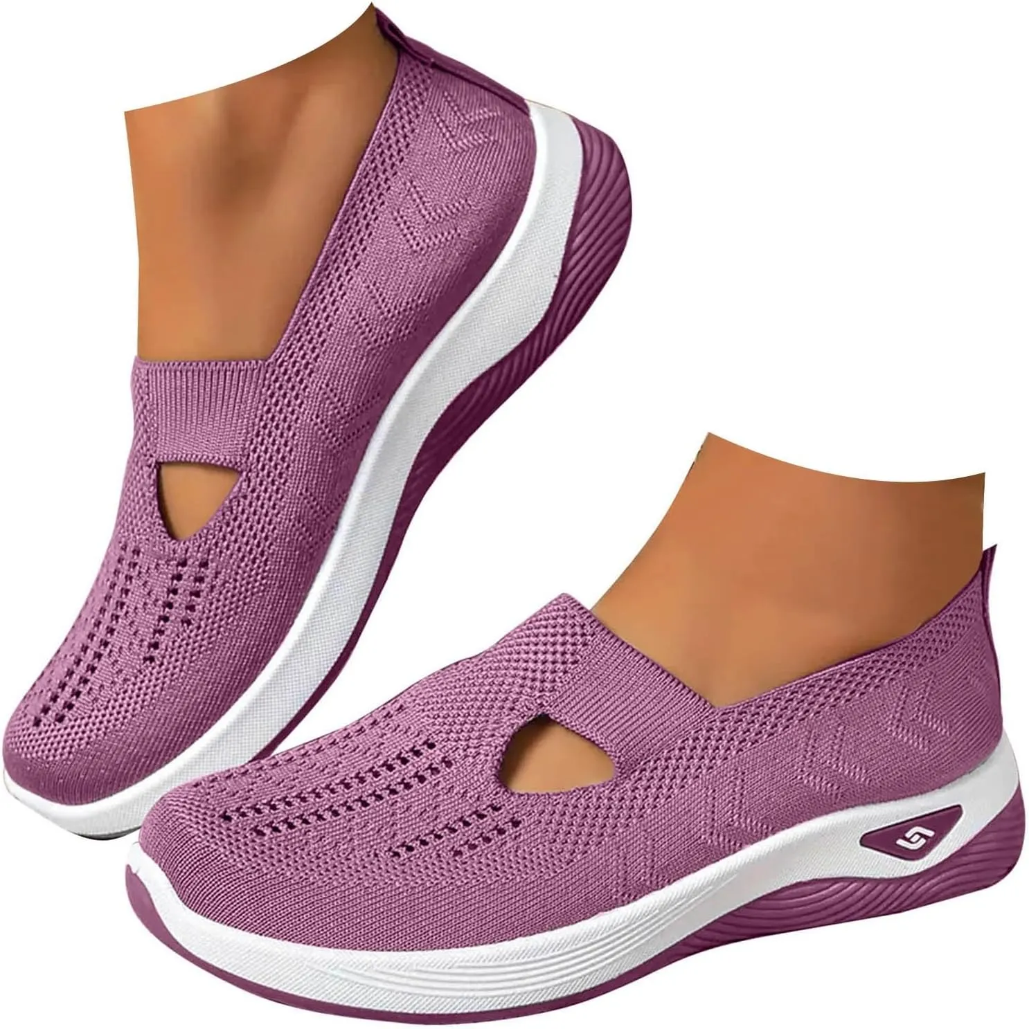 Orthopedic Shoes for Women Wide Width Slip on Comfortable Running Shoes Anti-Skid Lightweight Breathable Mesh Casual Sneakers