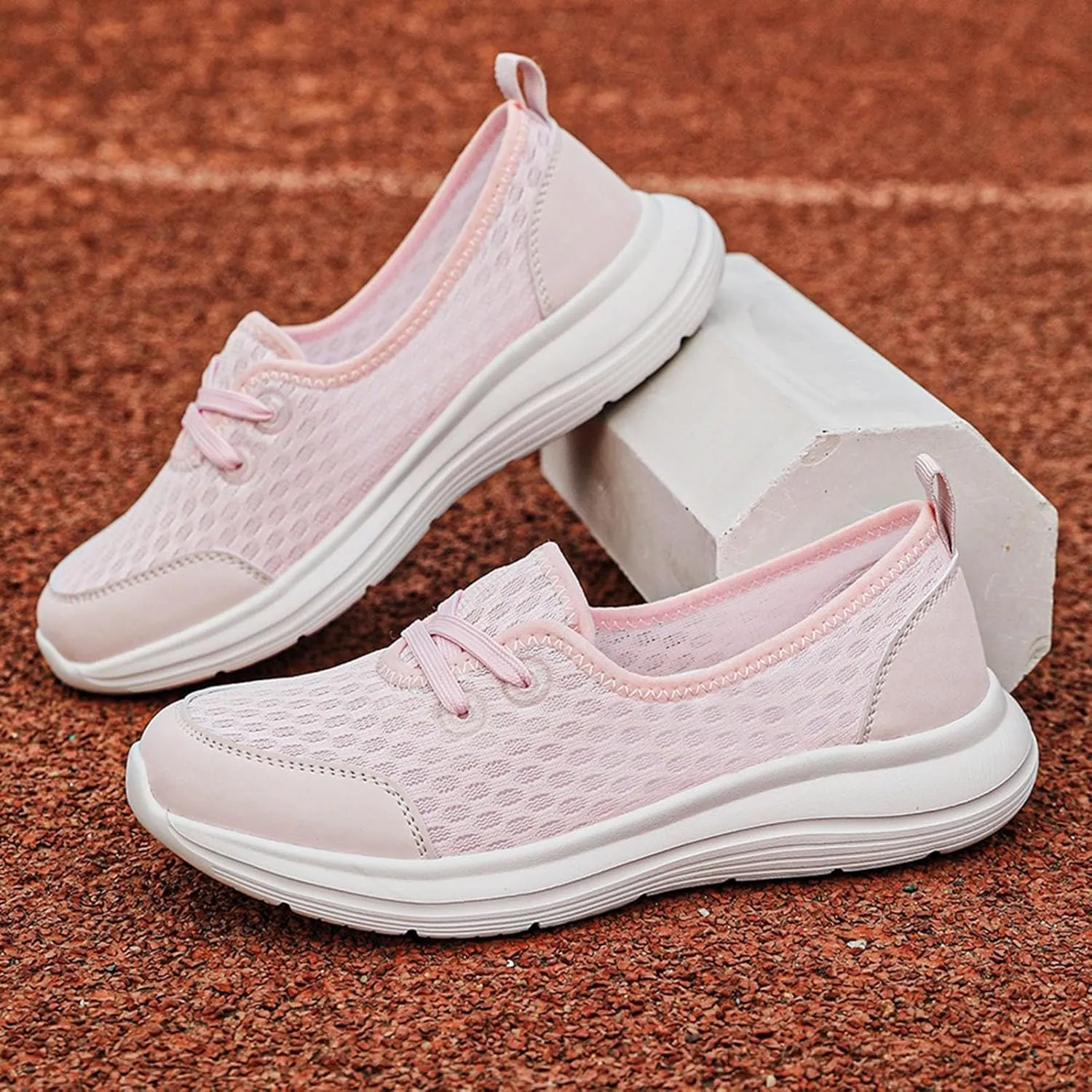 Orthopedic Shoes for Women Wide Width, Women's Casual Lightweight Soft Sole Mesh Comfort Orthopedic Shoes Slip On Non-Slip Walking Shoe Breathable Low Top Sneakers