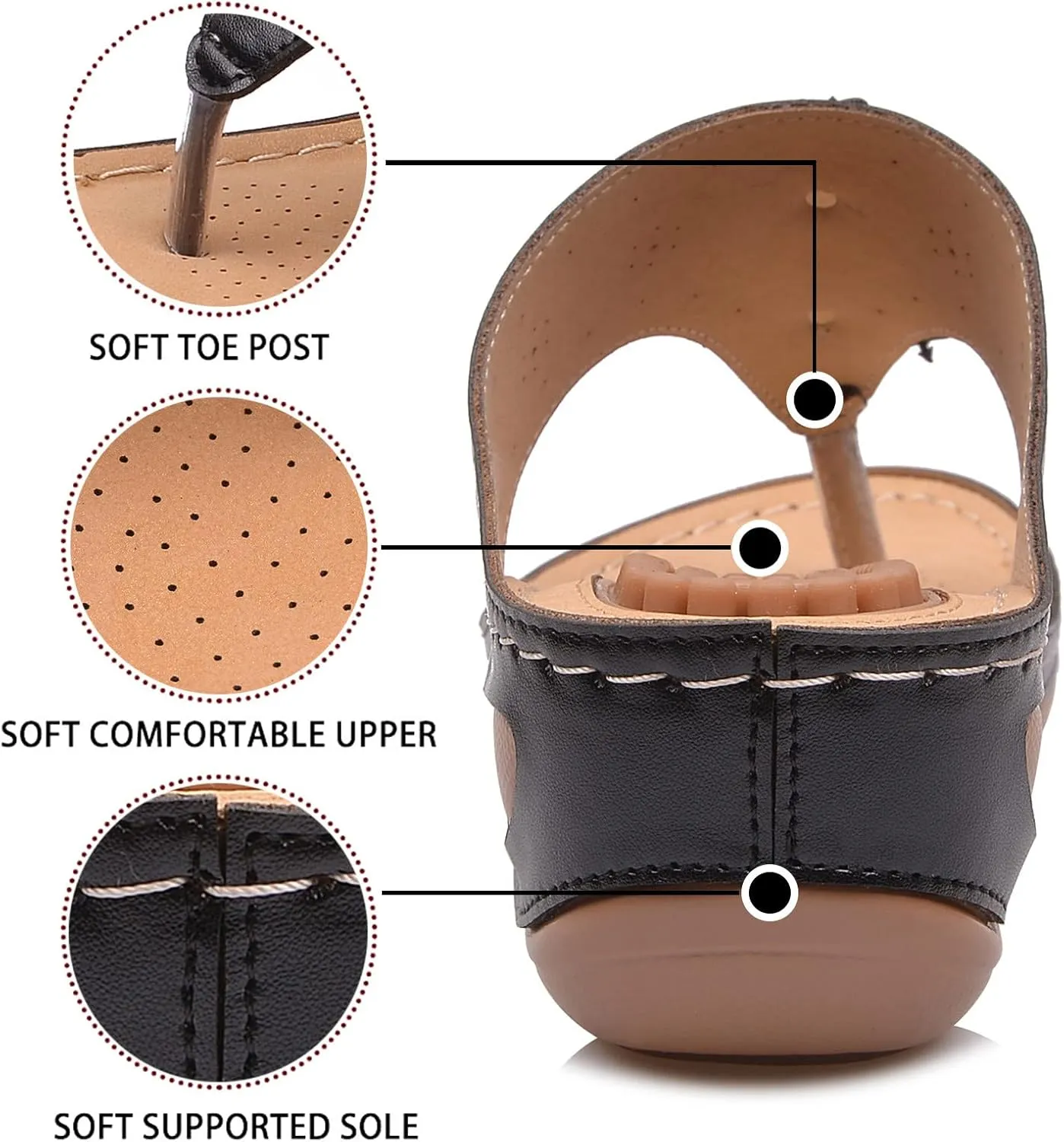 Orthopedic Slides for Women Adjustable Arch Support Recovery Sandals Thick Cushion Comfortable Walking Footwear Plantar Fasciitis Relief