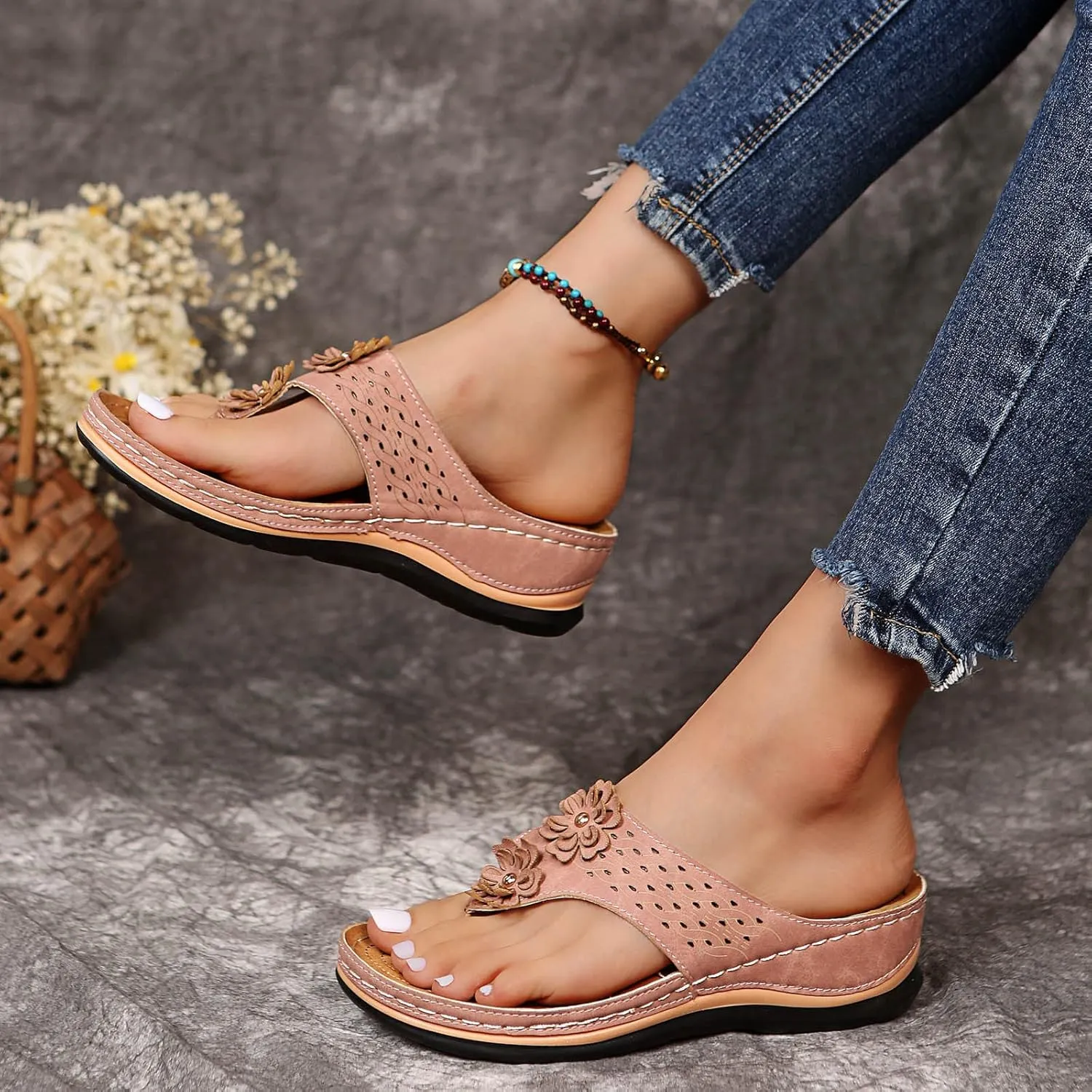 Orthopedic Slides for Women Arch Support Recovery Sandals Thick Cushion Yoga Mat Slip On Summer Casual Indoor Outdoor Shoes