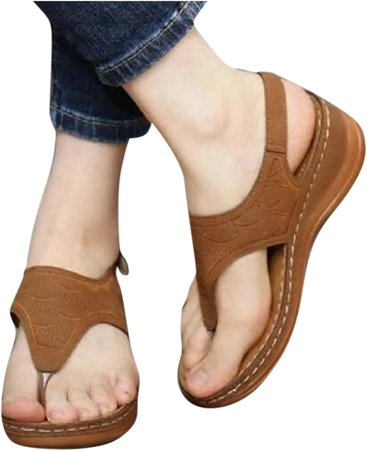 Orthopedic Slippers with Heel Back Orthopedic Women's Flat Sandals Arch Support Womens Flip Flops Orthotic Womens Slip On Wedge Sandals Comfortable High Arch Orthopedic Comfortable Ladies Sandals