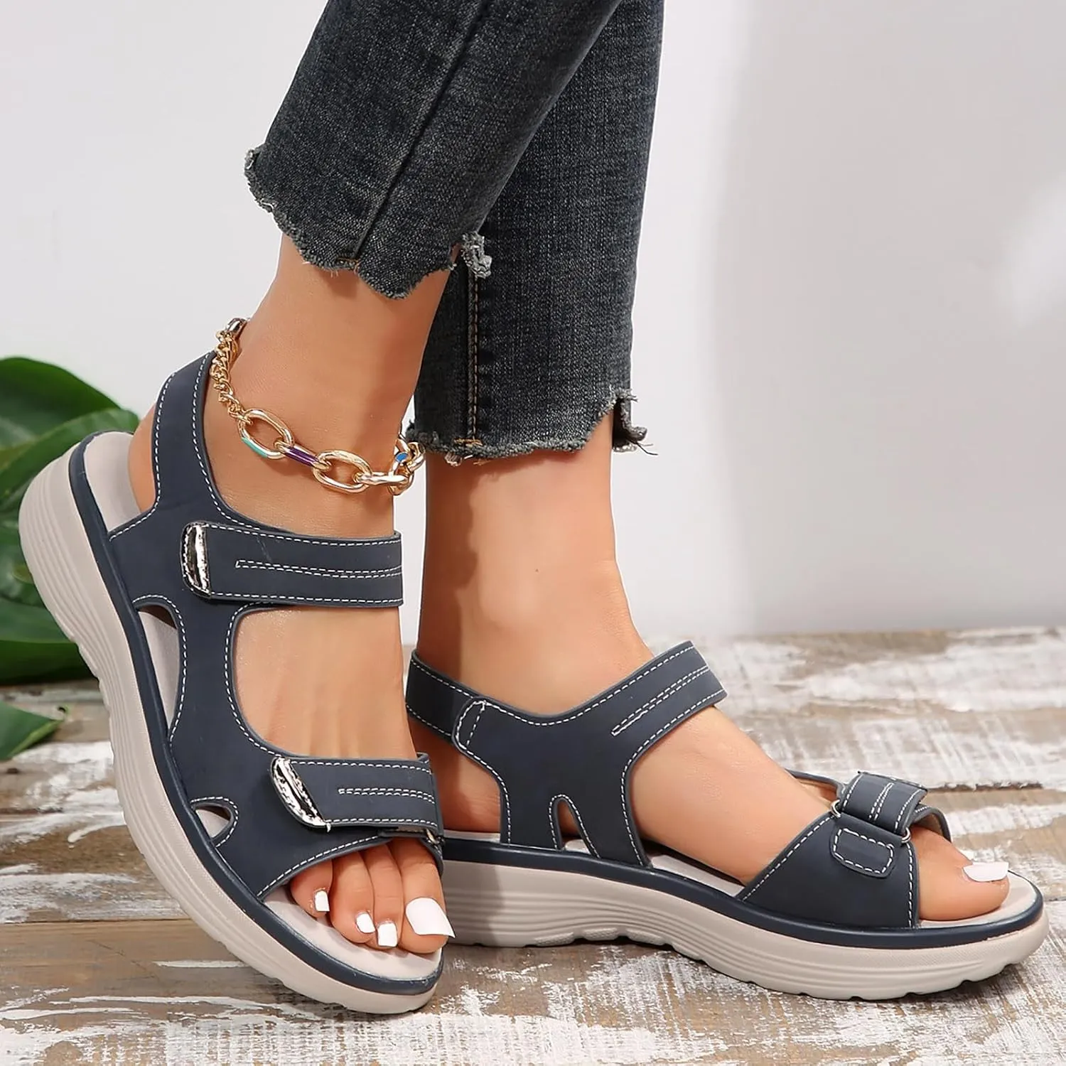 Orthopedic Walking Sandals for Women Arch Support Soft Cushion Foam Comfortable Sport Sandals Wide Width Dress Shoes Comfy Orthotic Recovery Athletic Travel Summer Sandal Dressy Back Strap